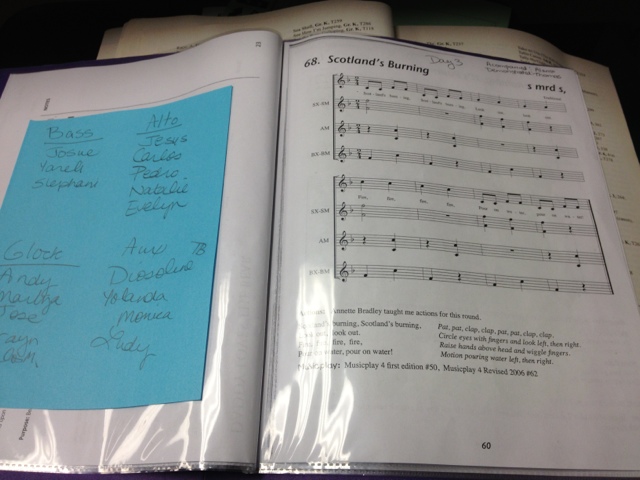Super Sized Post-it Notes! Orff Instruments and a 4th grade “informance” that is finally taking shape.